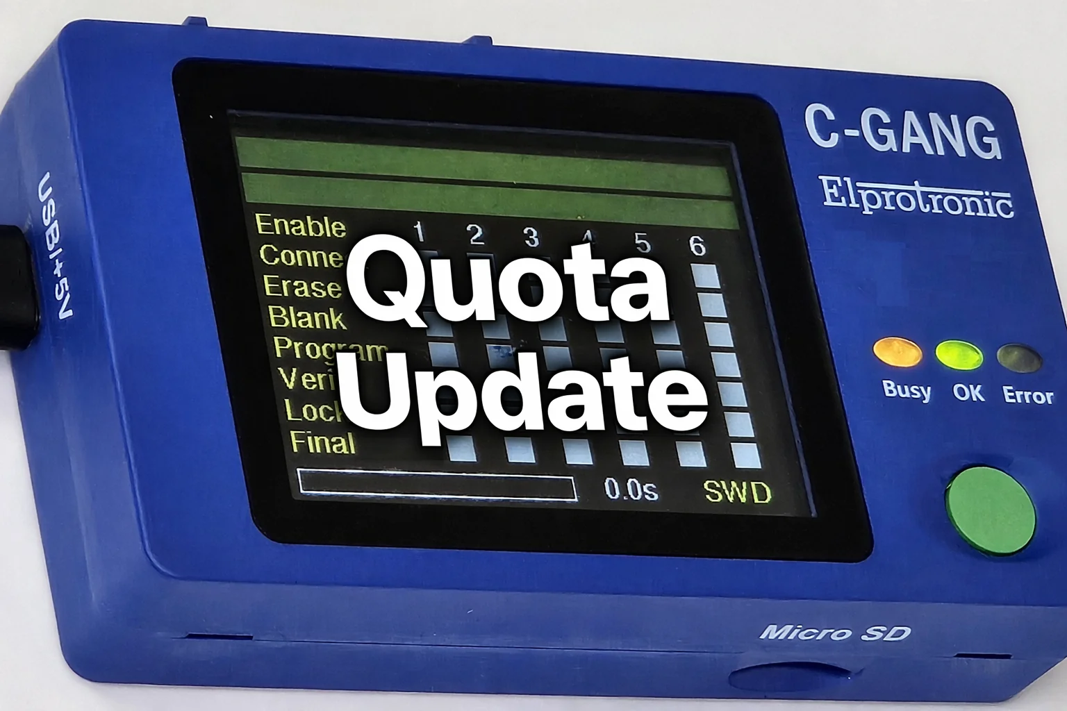 C-GANG-X - Programming Quota update